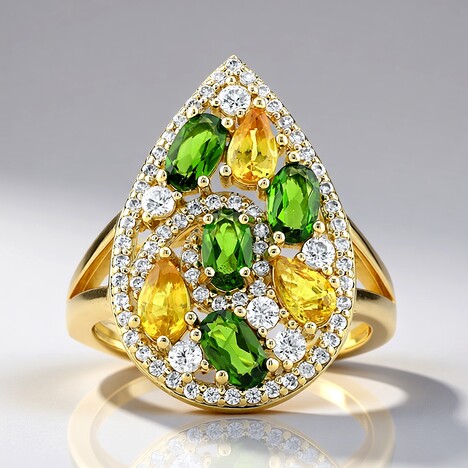 Anello in oro con Zaffiro Ceylon Giallo (Adela Gold)