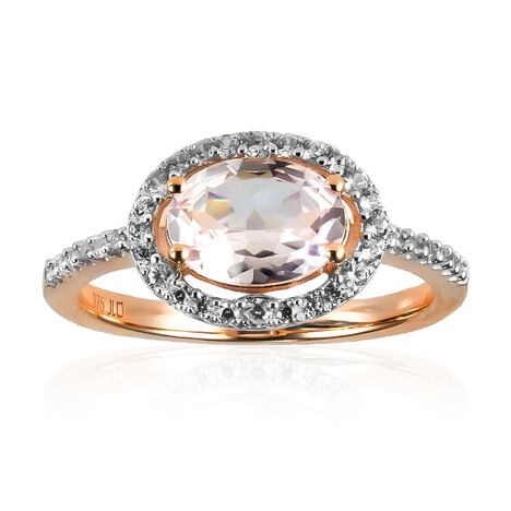 Anillo en oro con Berilo rosa no calentado