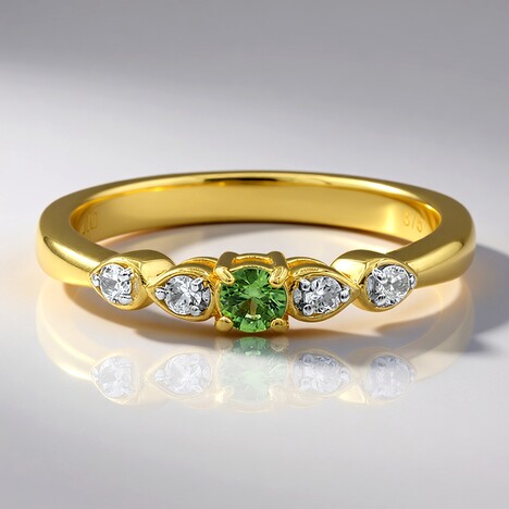 Anello in oro con Demantoide del Madagascar