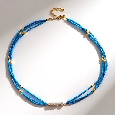 Collar en plata con Howlita azul (Riya)
