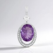 Pendentif en argent et Fluorite pourpre