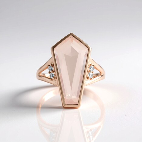 Bague en argent et Quartz rose