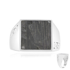 Anello in argento con Meteoriti di Aletai