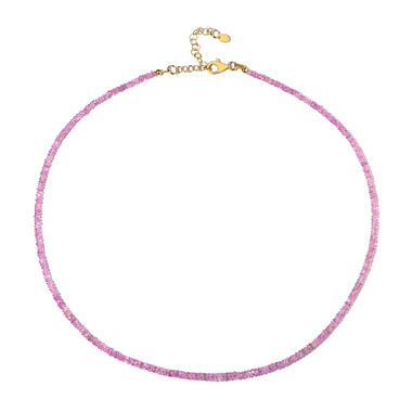 Pinkfarbener Ceylon-Saphir-Silberhalskette
