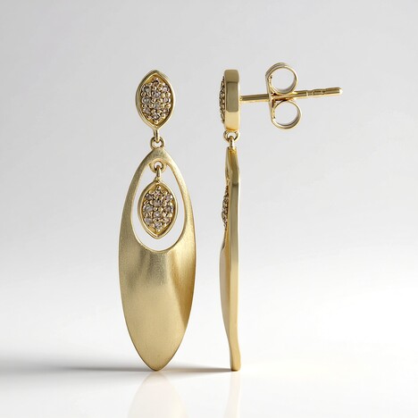 Orecchini in oro con Diamante Champagne SI2