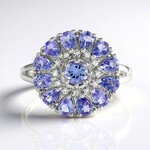 Anello in argento con Tanzanite