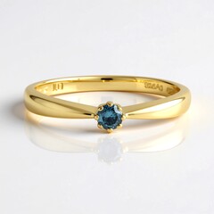 Anello in argento con Diamante Blu I2