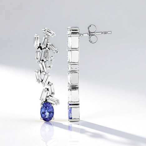 Orecchini in argento con Tanzanite (Adela Silber)