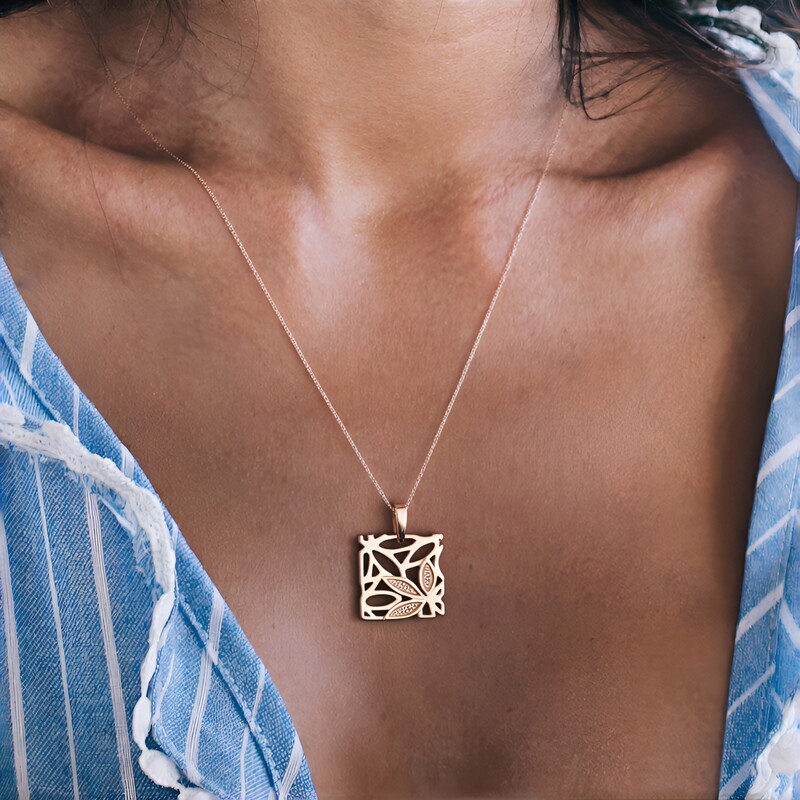 Pendentif en argent et Diamant rose Argyle I1 (Annette)