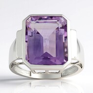Bague en argent et Améthyste Rose de France