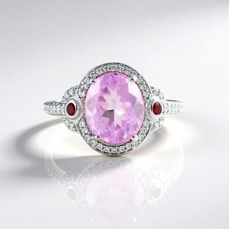 Anello in argento con Kunzite (Adela Silber)
