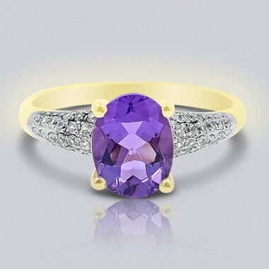 Anello in oro con Ametista della Baia di Santa Fe (de Melo Gold)