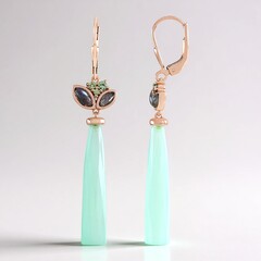 Orecchini in argento con Calcedonio Verde (KM by Juwelo)