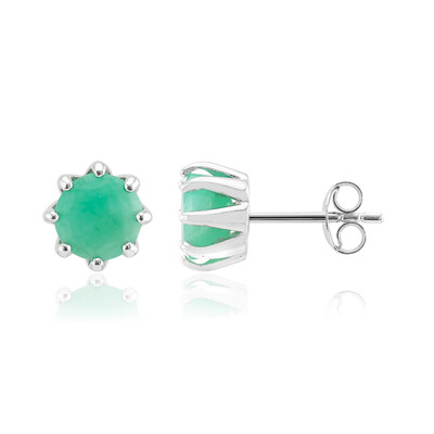 Brazilian Emerald Silver Earrings