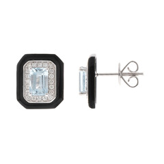 Gouden oorbellen met zwarte onyxen