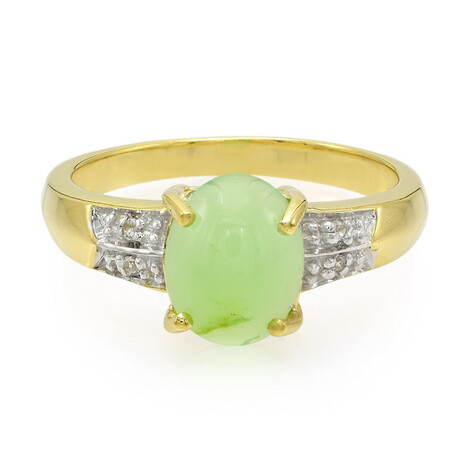 Zilveren ring met een keizerlijk chrysopraas