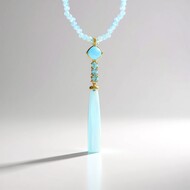Collier en argent et Calcédoine d'eau (KM by Juwelo)