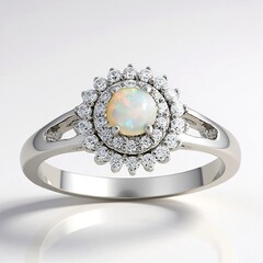 Bague en argent et Opale d'Australie