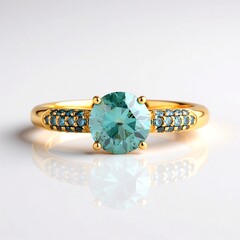 Bague en or et Diamant bleu ciel I2 (SUHANA)
