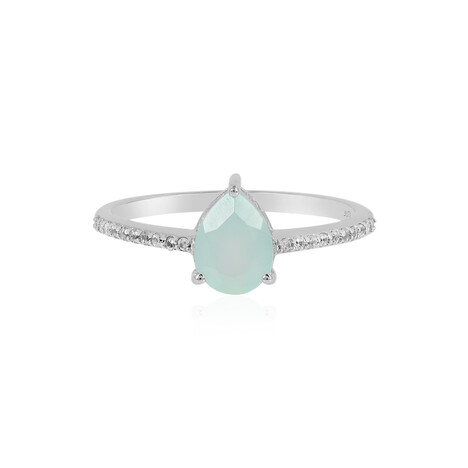 Anello in argento con Calcedonio Acqua