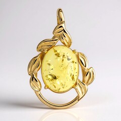 Ciondolo in argento con Ambra Baltica Limone (dagen)