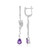 Sibirischer Amethyst-Silberohrringe