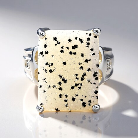 Anello in argento con Agata Glitter