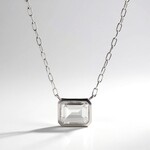 Collana in argento con Topazio Bianco