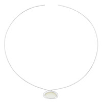 Collier ras du cou (Choker) en argent et Nacre
