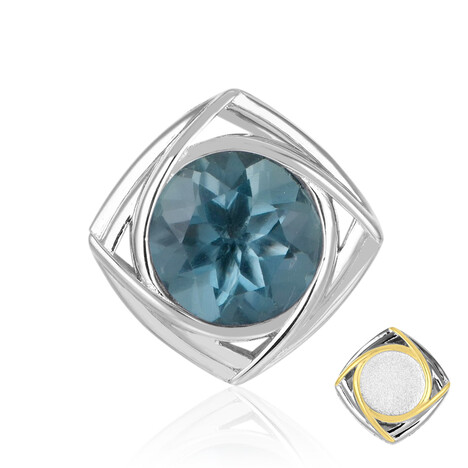 Petrolfarbener Fluorit-Silberanhänger (MONOSONO COLLECTION)