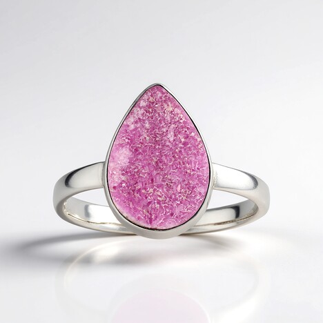 Anello in argento con Cobalto Calcite (Bali Barong)