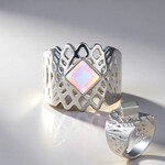 Anello in argento con Opale di Welo AAA (de Melo Essence)