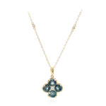 14K Teal Sapphire Gold Necklace (CIRARI)