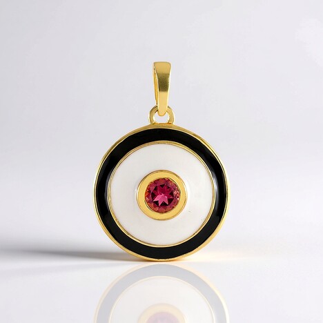 Ciondolo in argento con Tormalina Rosa Brasiliana (M de Luca)