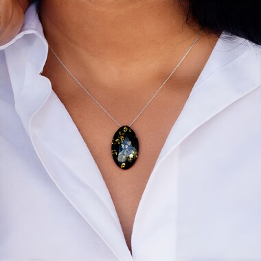Ciondolo in argento con Ambra Baltica (MONOSONO COLLECTION)