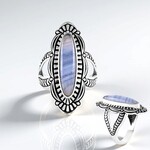 Anello in argento con Agata Lace Blu (Desert Chic)