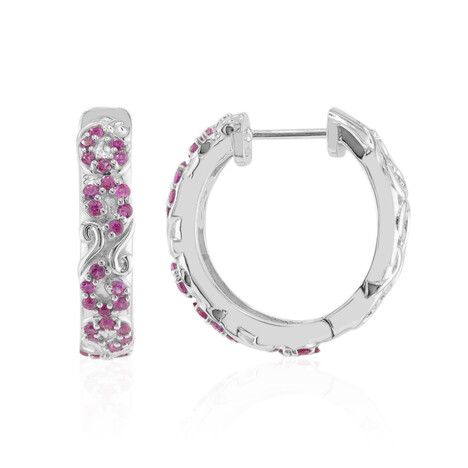 Pinkfarbener Saphir-Silberohrringe (Remy Rotenier)