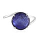 Bague en platine et Saphir bleu de Madagascar