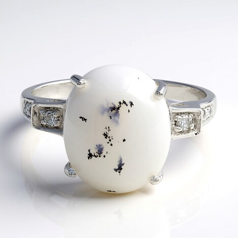 Anello in argento con Agata Dendritica