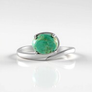 Anillo en plata con Turquesa de Tyrone (Faszination Türkis)