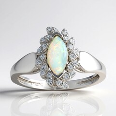 Bague en argent et Opale d'Australie