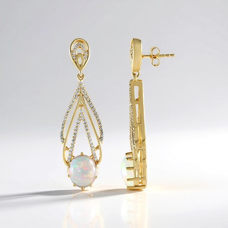 Orecchini in argento con Opale di Welo (Adela Silber)