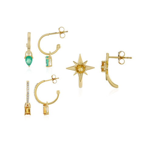 Boucles d'oreilles en argent et Citrine