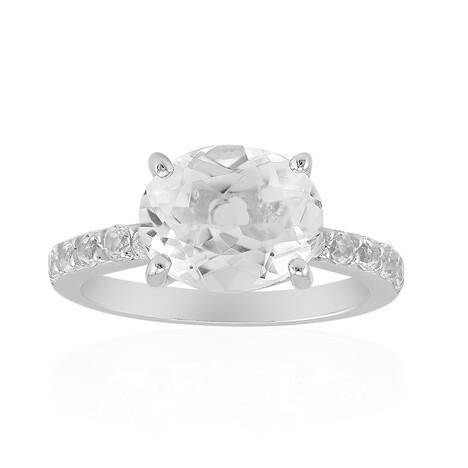 Weißer Topas-Silberring