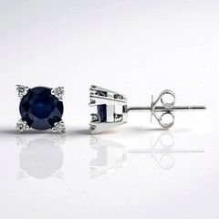 Orecchini in oro con Zaffiro Ceylon Blu