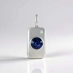 Zilveren hanger met een blauwe ster saffier (de Melo Essence)