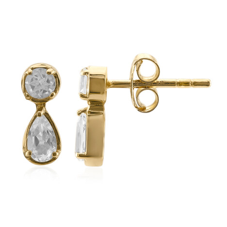 Weißer Topas-Silberohrringe