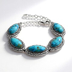 Bracciale in argento con Turchese Kingman Mohave Blu (Jones Lee)