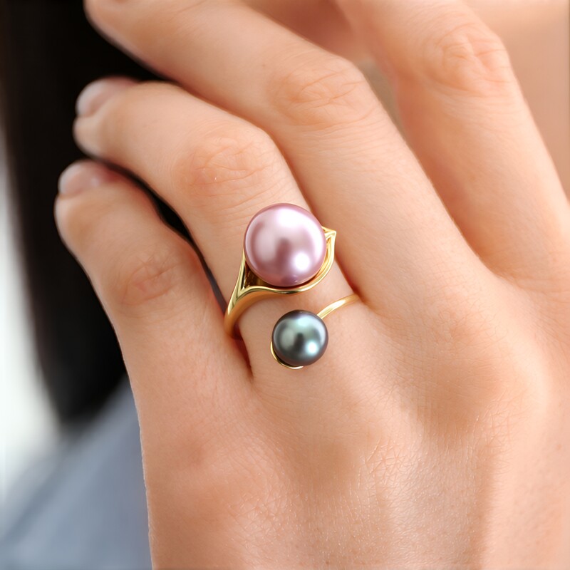 Anello in oro con Perla Ming Rosa Royal (TPC)