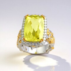 Anello in argento con Quarzo Ouro Verde (Gems en Vogue)